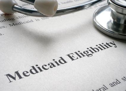 Info about Medicaid eligibility and medical stethoscope.