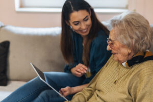 Grandmother and granddaughter applying for long term care benefits.