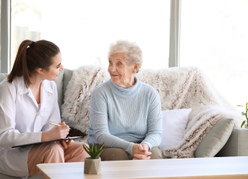 elderly person with their guardian
