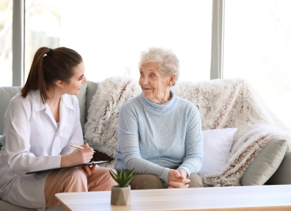 elderly person with their guardian